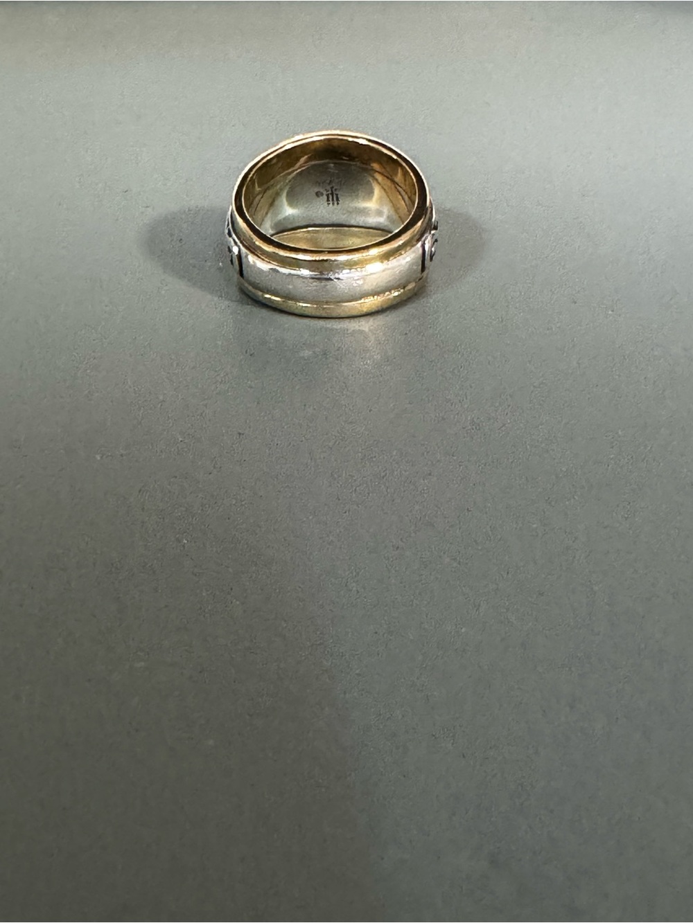 James Avery retired Fleur De Lis 925 Silver and 14 K Gold - Picture 4 of 6